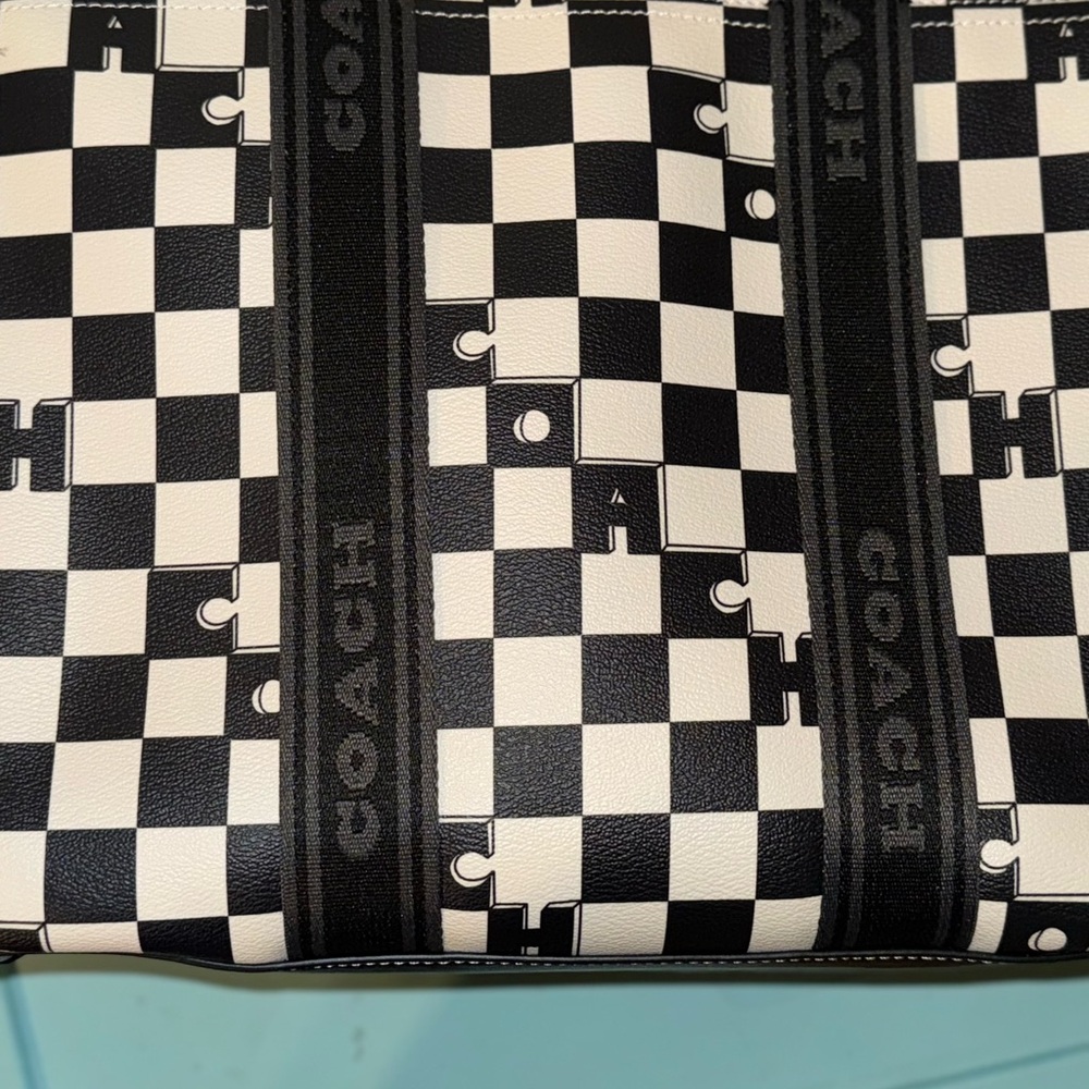Coach Black and White Checkered Men's Bag